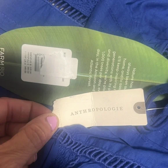 Farm Rio Blue Lace Sleeveless Maxi Dress NWT - Picture 10 of 10